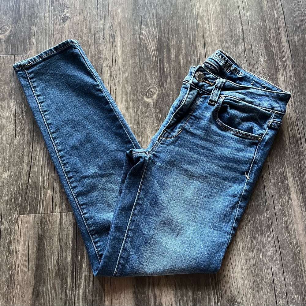 American Eagle Super Stretch Skinny Jeans Sz 4 Short